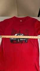 Men’s Short Sleeve T-Shirt Red W/ Patriotic Truck Graphic Size Medium