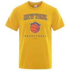 New York Basketball Streetwear Men’s Oversized Breathable Cotton T-Shirt