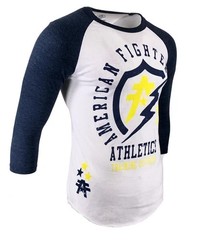 Men’s American Fighter L/S Flashpoint Navy Athletic MMA Raglan T-Shirt Medium