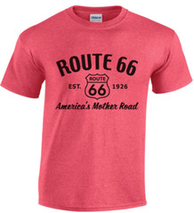 Rt 66 Mens T-shirts Mens Graphic Tees Route 66 Sign Highway Biker Road Trip