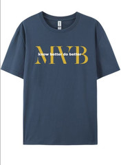 MVB more victory Navy blue Short sleeve T-shirt Men’s Graphic Tee 100% cotton