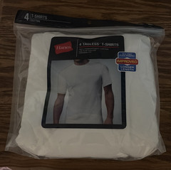 Hanes ComfortSoft Men’s 4-Pack Tagless Crew Neck Cotton T-Shirts White M