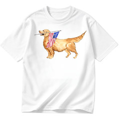 Golden Retriever Patriotic Shirt USA 250th Anniversary Gift Dog Tee S-5XL