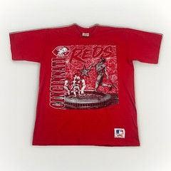 Vintage 1991 Nutmeg Mills Cincinnati Reds Red MLB Baseball T Shirt Size L