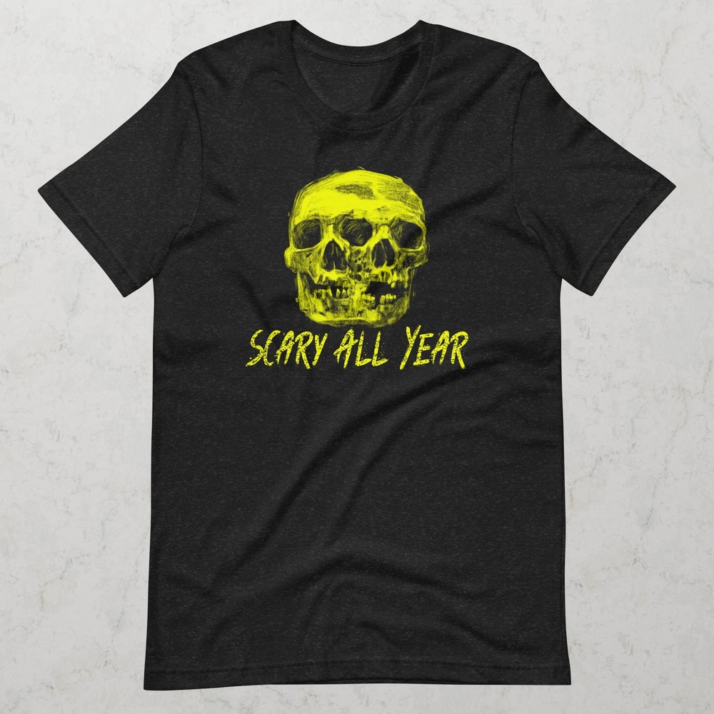 Scary All Year Skull Design ADULTS UNISEX T-Shirt NEW