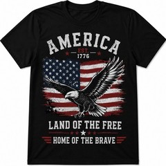 Patriot Apparel t-shirt for men 4th of July USA flag eagle graphic black