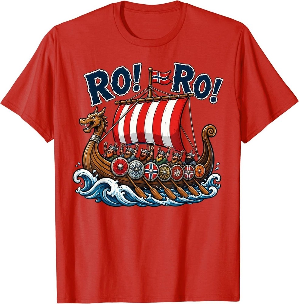 Retro Ro Ro Norway Viking Ship Soccer Norwegian Fan T-Shirt