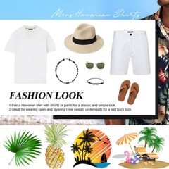 Hawaiian Shirts Men’s Aloha Summer Casual Beach Button-Down Cruise Holiday Party