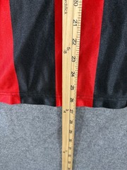 Scarface Reason Soccer Jersey Shirt Mens M Red Black Striped Slim Fit Collared