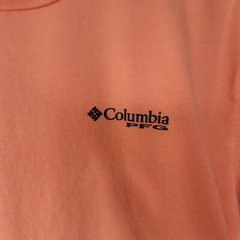Columbia PFG Shirt Men’s Size Large Orange Short Sleeve Fishing Logo Outdoor