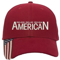ProGod ProLife ProGun 1Col Embroidered Structured Adjustable US Flag on bill Hat