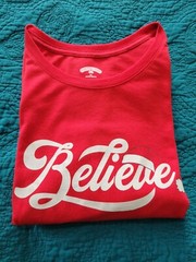 Holiday Time Christmas Believe Mens T Shirt 3X (56×28)