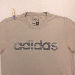 Adidas Casual Crew Neck Short Sleeve Graphic T Shirt Mens Size Medium M Tan