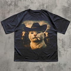 Funny Cowboy Cat T-shirt, Meme Shirts, Cats Lover Gift, Gag Gifts