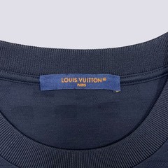 Louis Vuitton LV Embroidery Logo Damier Cotton Pique T-Shirt Blue Size L