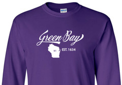 Green Bay Wisconsin State T-Shirt Long Sleeve Graphic Tees Unisex apparel