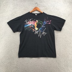 Anvil Tearaway Label Tshirt Top Mens L Black Cotton Crew Neck Graphic Print Band