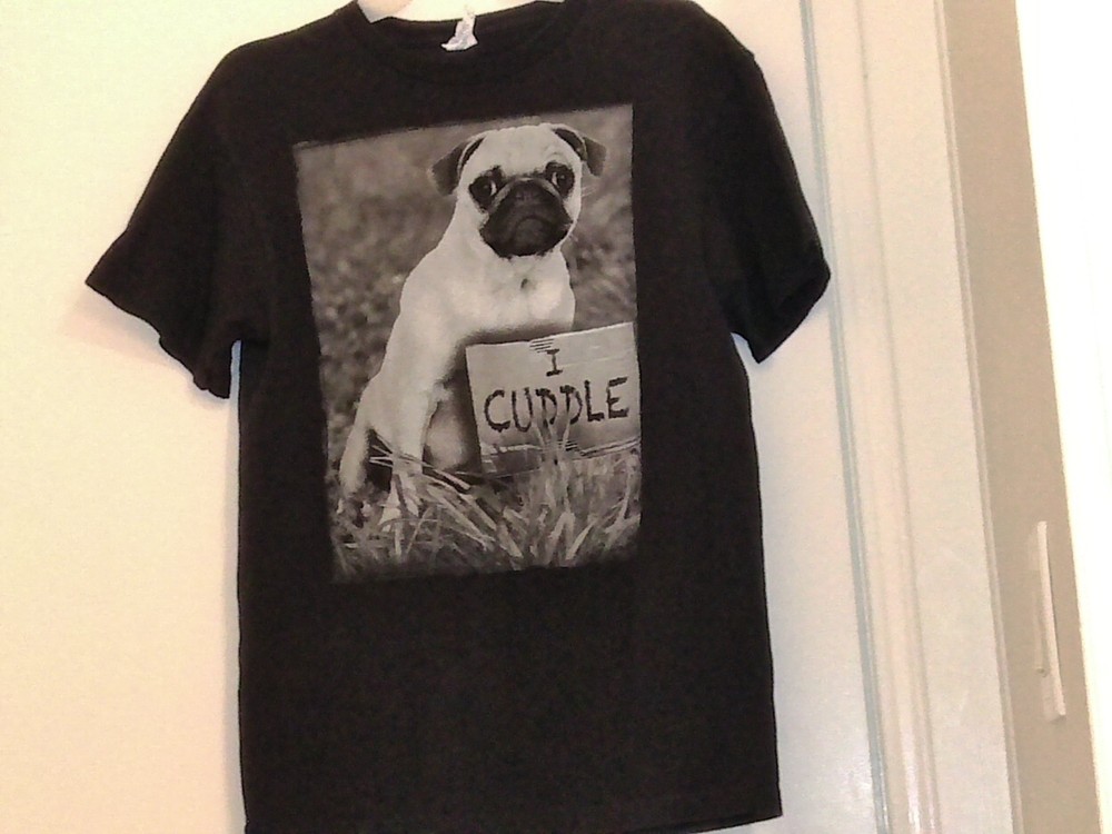 Pug I Cuddle T-Shirt M 100% Cotton Delta Pro Weight