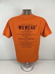 Wu Wear Orange T Shirt Mens Size M Medium Wu-Tang Clan Rap READ STAINS USED