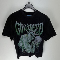 Godspeed Next Gen Collection Black Skull Graphic Crew Neck Cotton Tee, M