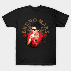 Bruno Mars Vintage Retro Floral Rose Graphic T-Shirt Aesthetic Concert Merch Tee