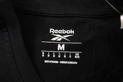 Reebok Mens Medium Black Short Sleeve Identity Big Stacked Logo T-Shirt NWT