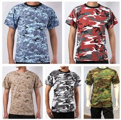 Mens Army Military Style Gym Training Running Outdoor Boot Camp Camo T-shirt Tee