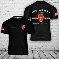 Custom name US ARMY 25th Infantry Division 3D Shirt Military AOP Shirt