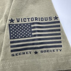 Victorious Society T-shirt Men M Green Graphic Print Logo In USA.#37294