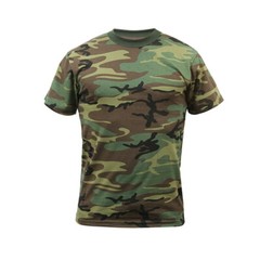 Traditional Woodland Camo T-Shirt Camouflage Army Navy Hunting Hiking SWAT XS-7X
