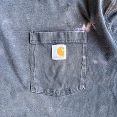 Carhartt Original Fit Mens 2XL Navy Pocket Tee Bridge Graphic Distressed Faded
