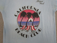 Vintage 70s 80s California Beach Club Newport Single Stitch Size M Thin READ
