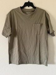 Kenneth Cole Small 100% Cotton Fatigue Green Knit Pocket Spring T-Shirt NWT $49