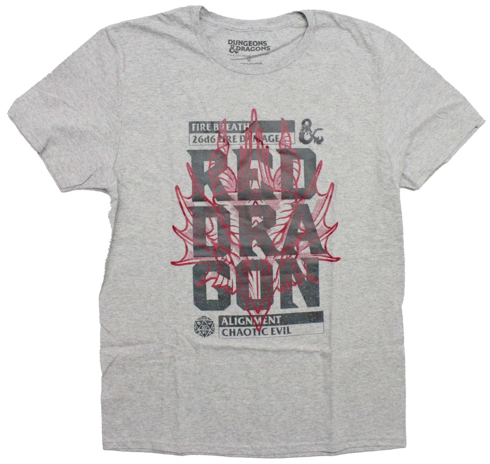 Dungeons & Dragons Mesn T-shirt – Red Dragon Alignment Chaotic Evil