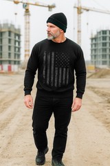USA Flag Crewneck Sweatshirt | Vintage Distressed Flag | Patriotic Pullover