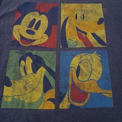 Disney Mickey & Friends Quad Box Tee Size 2XL Gray Tagless Seamless