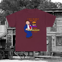 Wimpy Hamburger Quote T-Shirt Popeye Cartoon Graphic Tee Gildan 5000 Unisex