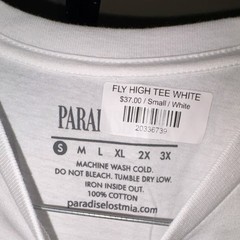 NWT Size S Paradise Lost Fly High Tee White Graphic Print Cotton Men’s T-Shirt