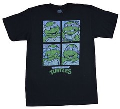 Teenage Mutant Ninja Turtles Mens T-Shirt – TMNT 4 Box Distressed Face Pictures