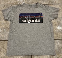 Adult M Illiminate SAIGONIA Shirt Crew Neck Stretch Cotton Blend Distressed