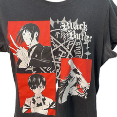 BLACK BUTLER T-Shirt S Black/Red Graphic Anime Short Sleeve Cotton