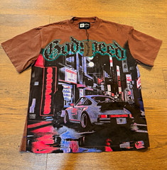 Godspeed Men’s S Brown Multicolor Graphic Print Crew Neck Short Sleeve T-Shirt