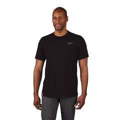 Milwaukee Men’s X-Large Black Cotton/Polyester Short-Sleeve Hybrid Work T-Shirt