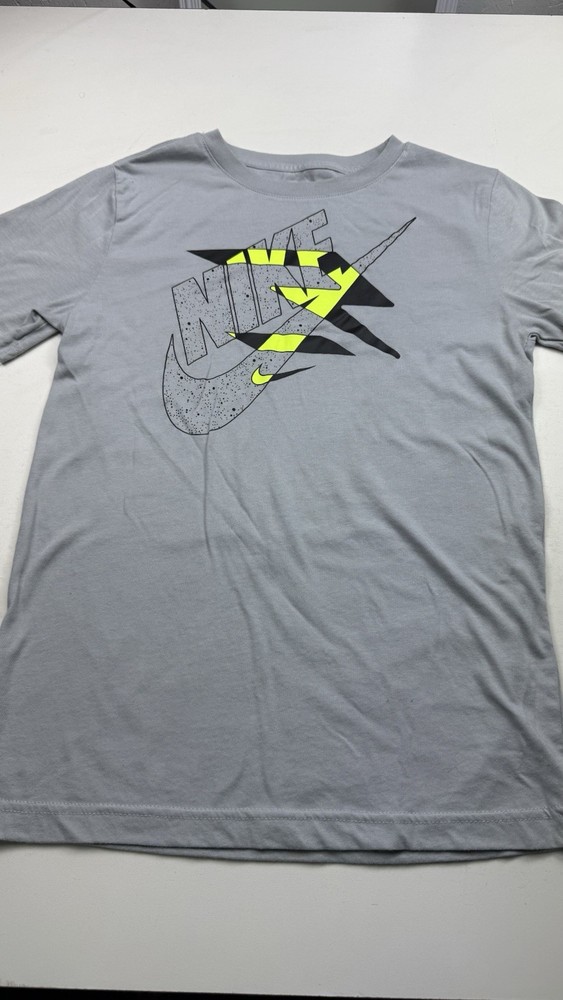 Nike 3BRAND Graphic Logo T-Shirt Gray Youth L Crew Neck Short Sleeve Knit