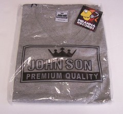 John Son Premium Quality Grey V-Neck Shirt M-4XL 100% Cotton Piranha Records