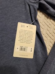 Lucky Brand Venice Burnout Mens M Long Sleeve Henley Shirt Denim Blue NWT