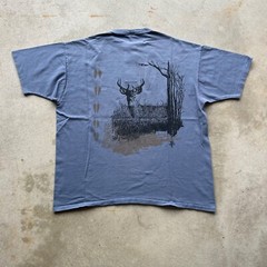 Vintage 90s Deer Shirt Size XXL Blue JPP Nature Outdoor Buck Henley Art Woods
