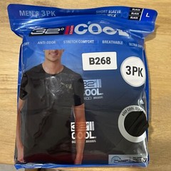 NEW 32 Degrees Men’s L 3PK Short Sleeve Crew Neck T-Shirts Black
