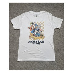 Disney Mickey & Co Est 1928 Graphic Tee White Mickey Minnie Goofy Pluto Small