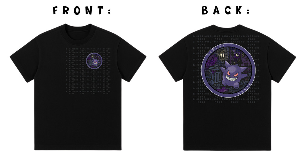 POKENATION GENGAR SHORT-SLEEVE CREW NECK TSHIRT (SHIRT IS PROCLUB)